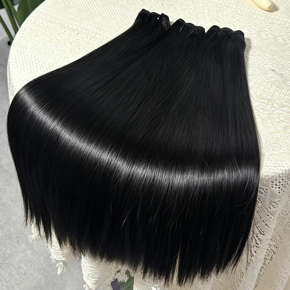 Quality 16A Straight Bundles 100% Human Hair 2 3 4 Pcs Brazilian Natural Black Remy Weave Raw Hair 30 32 Inch Double Weft Thick Human Hair Bundles Extension