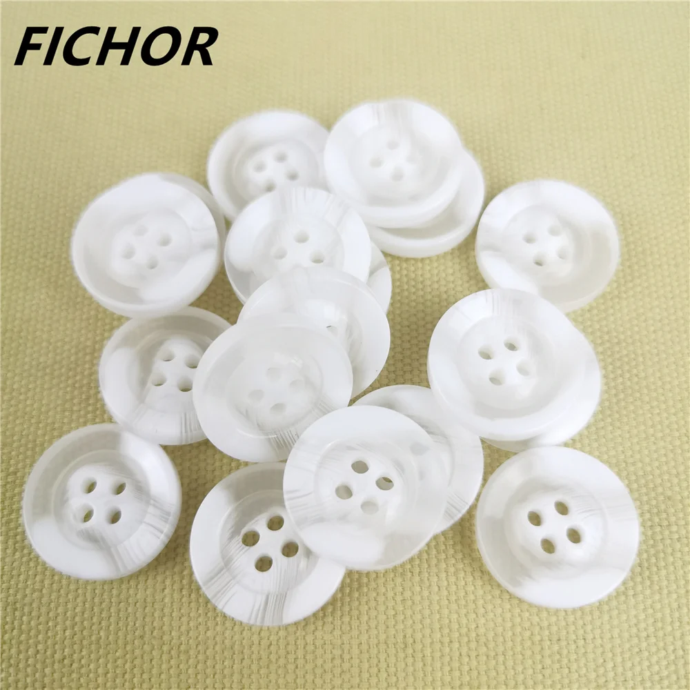 20pcs 17mm 4 Hole Big Resin Imitation Horn Pattern Coat Suit Buttons For Clothing Men Classical Jacket Decorative Sewing