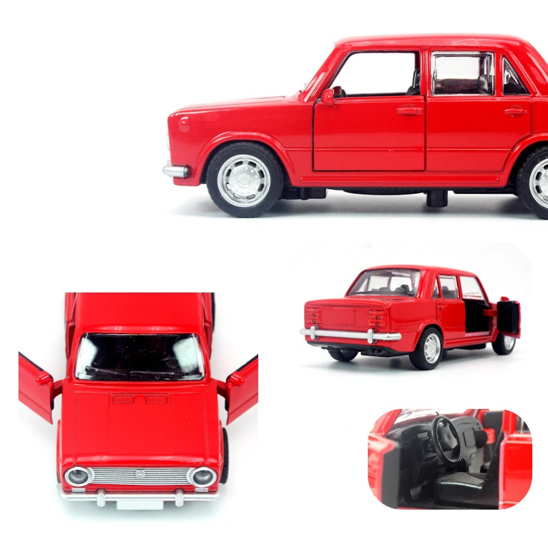 1:36 Diecast Russia AvtoVAZ Lada Model Metal Alloy Rova Classic Car With 2 Doors Pull Back Car Kids Boy Birthday Gifts Toy