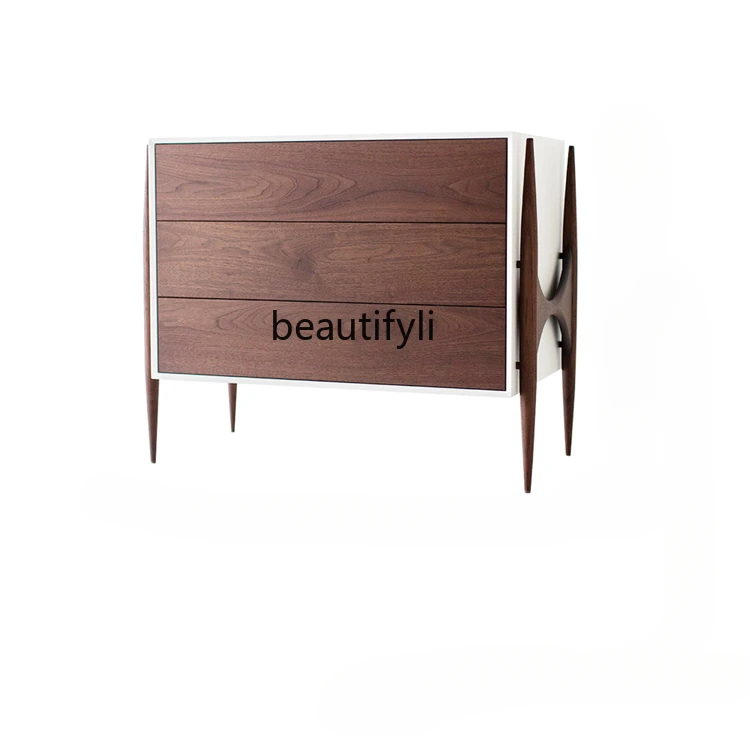 

Nordic light luxury solid wood chest cabinet against the wall storage side cabinet modern drawer cabinet American simplicity