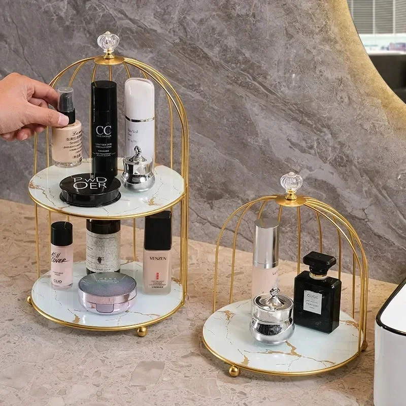 

Iron Art Nordic Style Bird Cage Lipstick Perfume Cosmetics Skin Care Products Storage Rack Sorting Rack