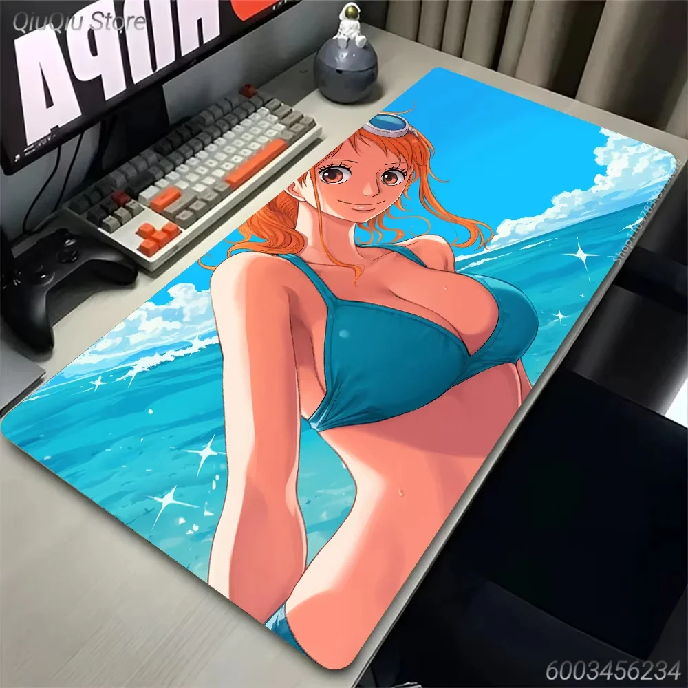Anime Gaming Speed Mouse Pad O-one P-piece Seaside Nami Gamer Office Laptop Cabinet Mouse Mat Keyboard Computer Desk Mat