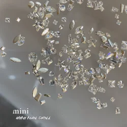 50PCS Mini Flat Bottomed Silver Clear White Small Zircon Mixed Shapes Irregular Nail Art Diamond Mini Nail Charms