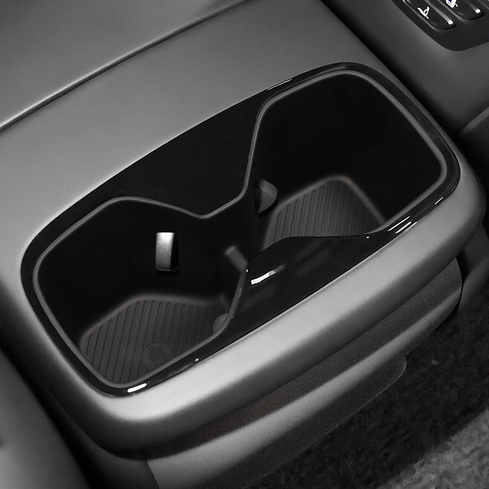 لكيا EV9 2024 2025 TPE مسند الذراع الخلفي كأس الماء حامل صندوق تخزين صينية منظم اكسسوارات السيارات الداخلية أسود