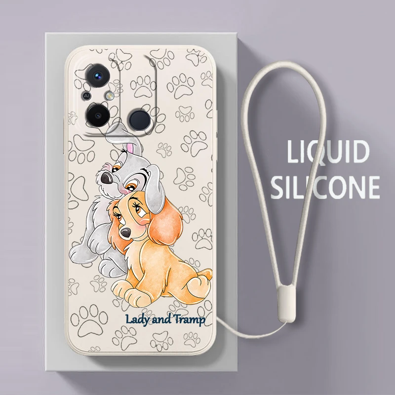 Lady And The Tramp Cute For Xiaomi Redmi 12 12C 11 Prime A1 10 10X 9 9A 9T 8 8A 7 6 Pro 4G 5G Liquid Rope Soft Phone Case