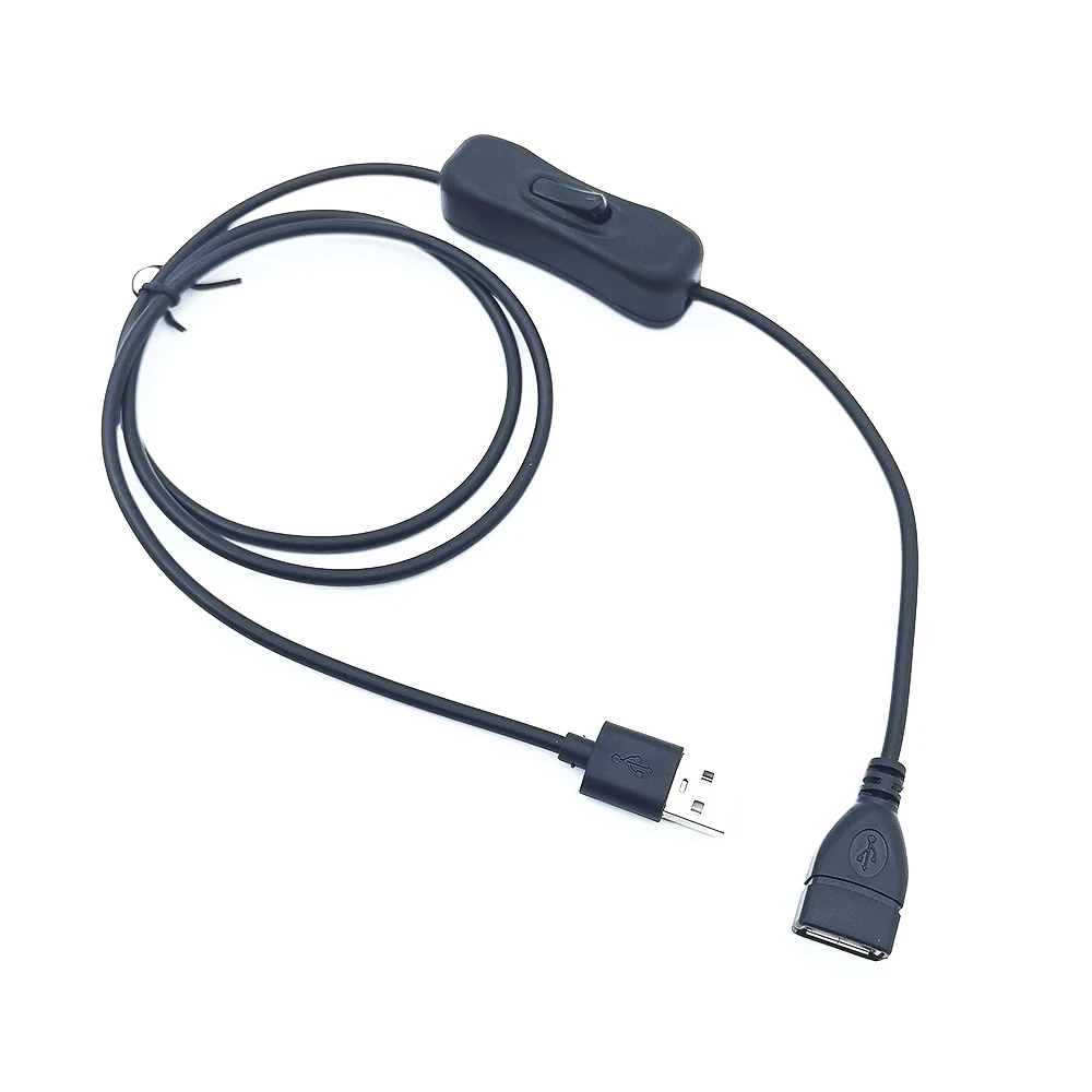 1m USB Cable Extension Cord With Switch ON/OFF Cable Extension USB 2.0 A Male to A Female Extension Extender Cable