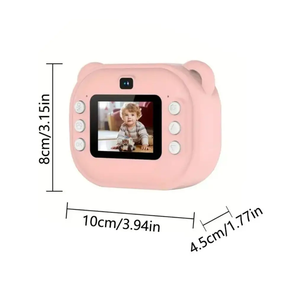 1080P HD-opname thermische printcamera 2,0 inch HD-scherm met printpapier Digitale kindercamera Afdrukbare dubbele lens met één klik