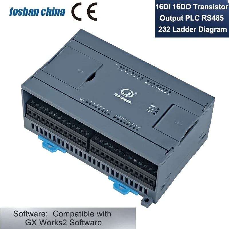 PLC Chingjun 32MT 3U, 16 Entradas/Salidas, Salida de Transistor, RS485, 232, 2AI, 2AO, 0-10V, 0-20mA, Diagrama de Láser, 8 Salidas de Pulso para Motores Paso a Paso