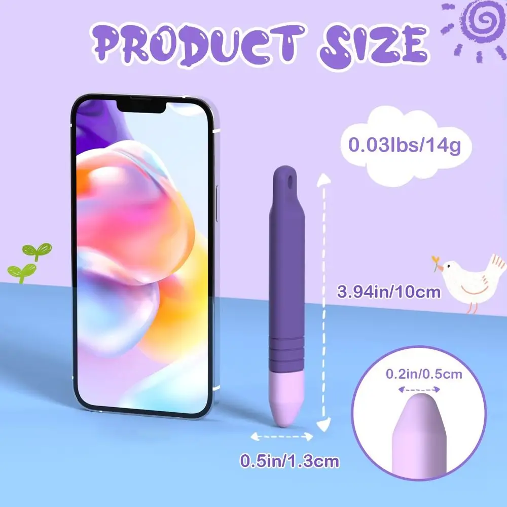 Anti-Rolling Kid-Friendly Stylus Pens Silicone Tablet Stylus Pens All Touch Screen Devices with Anti-lost Tether Capacitive Pen