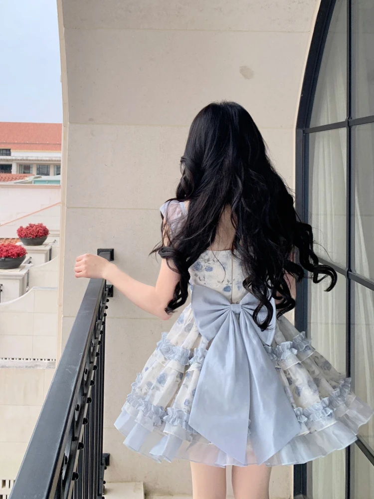 Princess Style Summer Cake Skirt Dress Beautiful Sweet Little Girl's First Love Dress Puffy Cute  Dress Princess Skirt