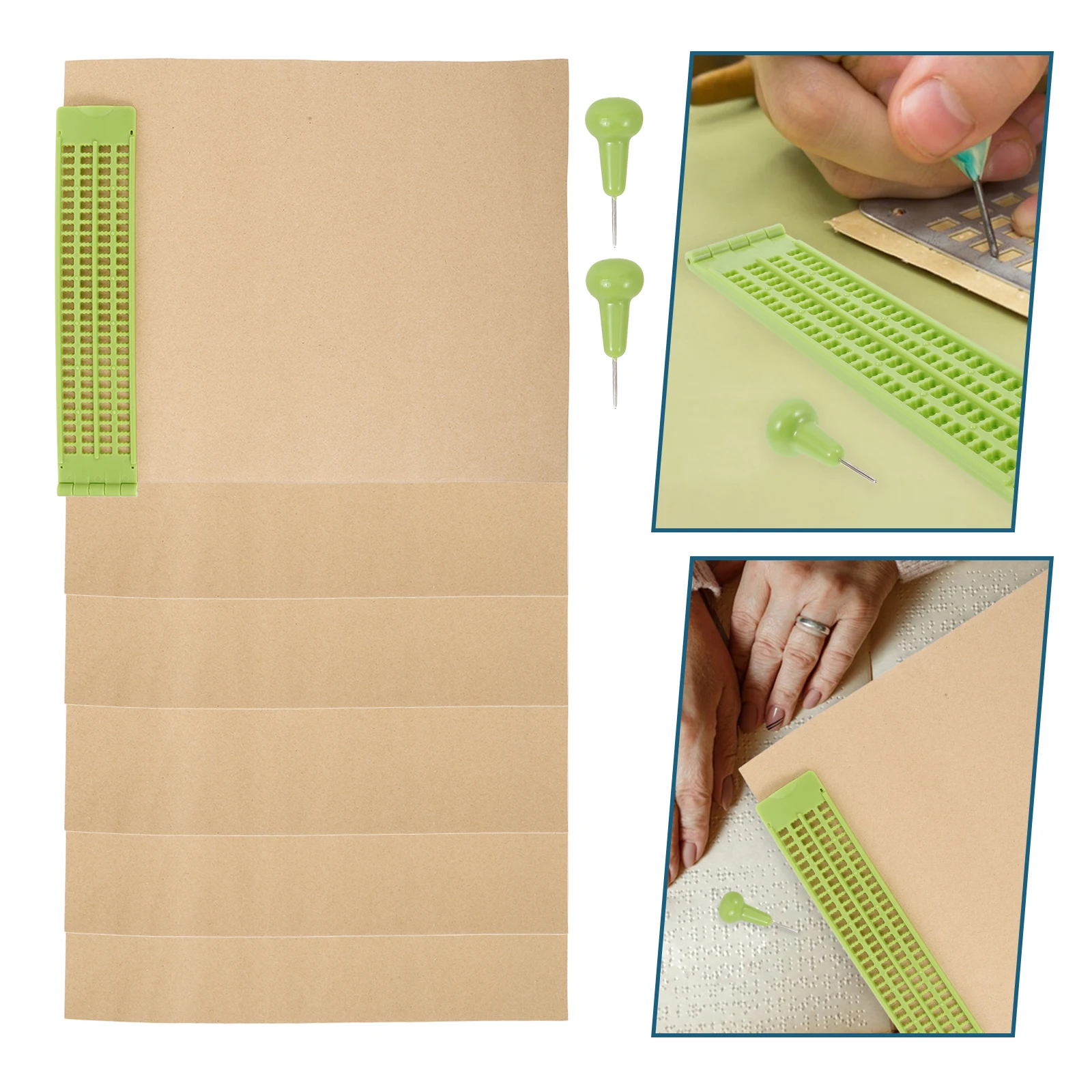 

Braille Writing 4 Rows 28 Reusable Plastic Plate School Supplies Blind Children Braille Paper Handwriting Practice