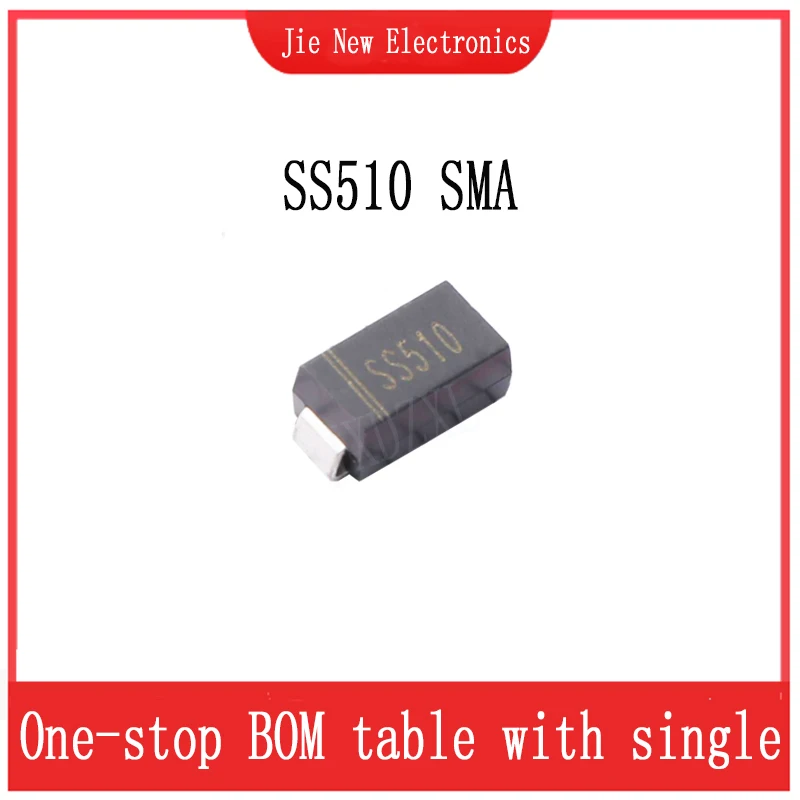 50PCS/LOT SS510 5A 100V SMA SMB SMC SR5100 NEW SMD Diode