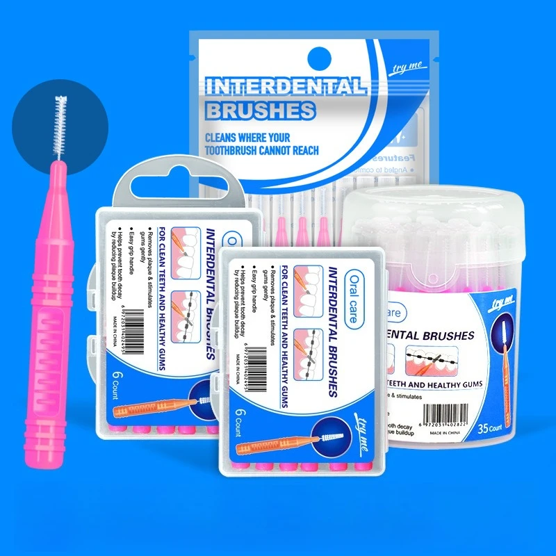 

Multi Color Interdental Brushes Bulk Pack Dental Floss Picks for Teeth Cleaning Gap Brushes Various Sizes