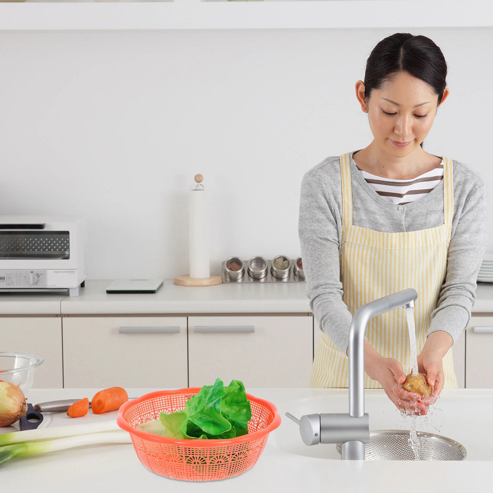 

10Pcs Fruit Washing Basket Practical Kitchen Accessory for Fruits Vegetables Rice Cleaning Easy to Use Store