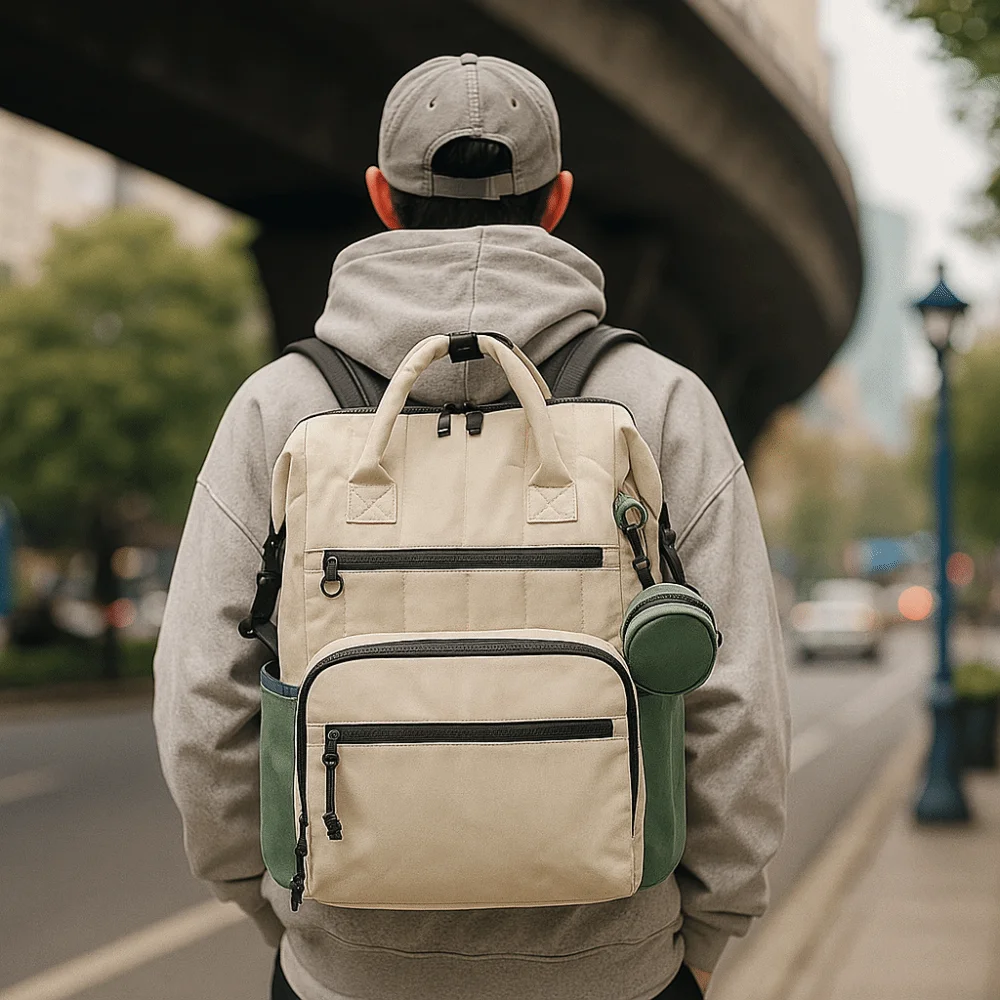 حقيبة ظهر عملية ذات سعة كبيرة ومتعددة الوظائف من البوليستر على أكتاف عصرية مقاومة للاهتراء وحقيبة ذات سعة كبيرة للنزهة #1