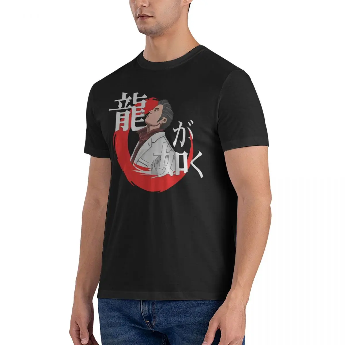 Character T-Shirts Men Y-Yakuza Game Funny 100% Cotton Tees Round Collar Short Sleeve T Shirts Unique Clothes