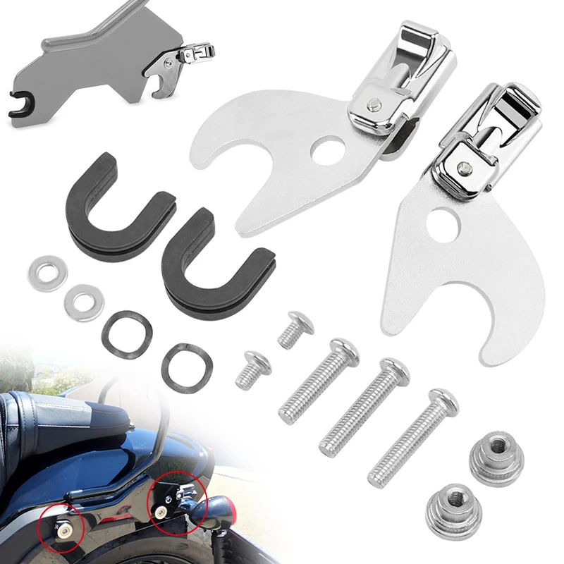 Detachable Motorcycle Sissy Bar Backrest Luggage Racks Docking Latch Clips Kit For Harley Softail Slim Street Bob Deluxe 2018-UP