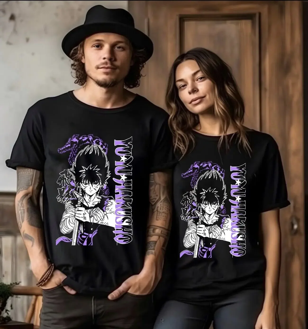 Camiseta de Anime para niñas, camisa de Yu Hakusho, Yusuke,Kuwabara,Kurama, Hiei, Koenma