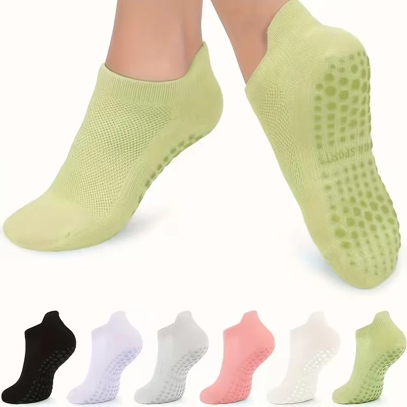 Women Breathable Anti-Slip Short Foot Insoles with Adhesive Point Design Suitable Spring Summer Autumn