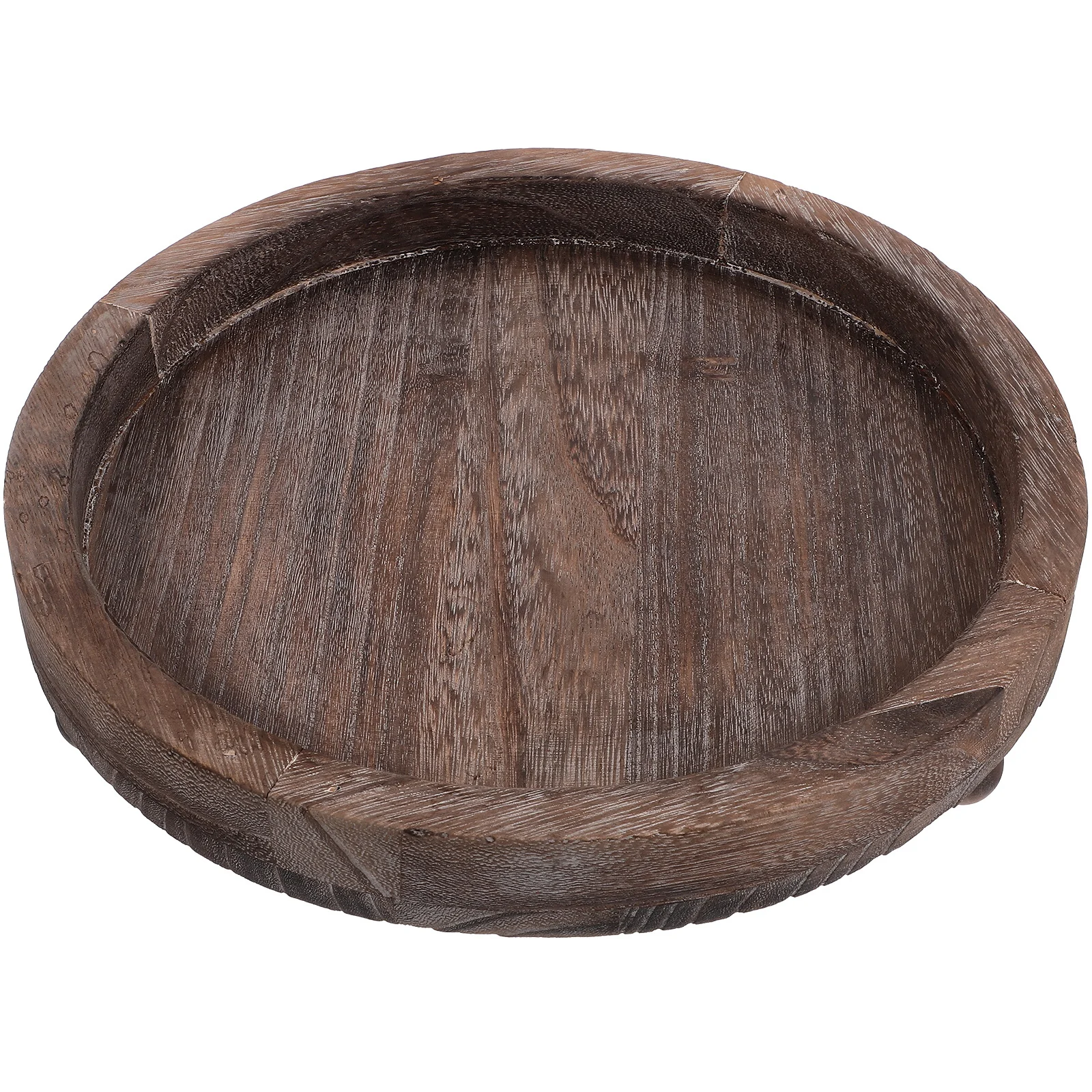 

Wooden Holder Tray Round Vintage Candlestick Holder Rustic Decorative Display Plate for Home Restaurant Cafe