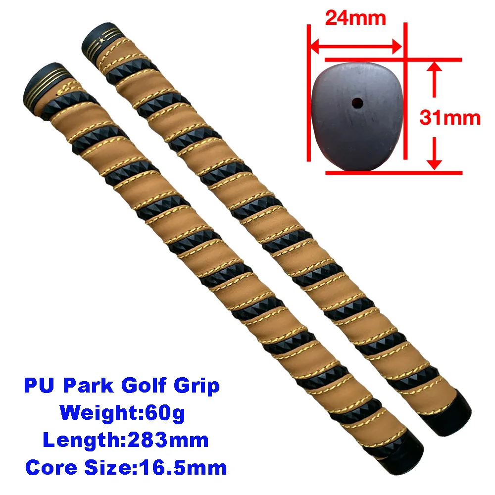 Park Golf Grip Premium Sewn Leather Wrap Non-Slip Shock Absorbing Golf Club Grip
