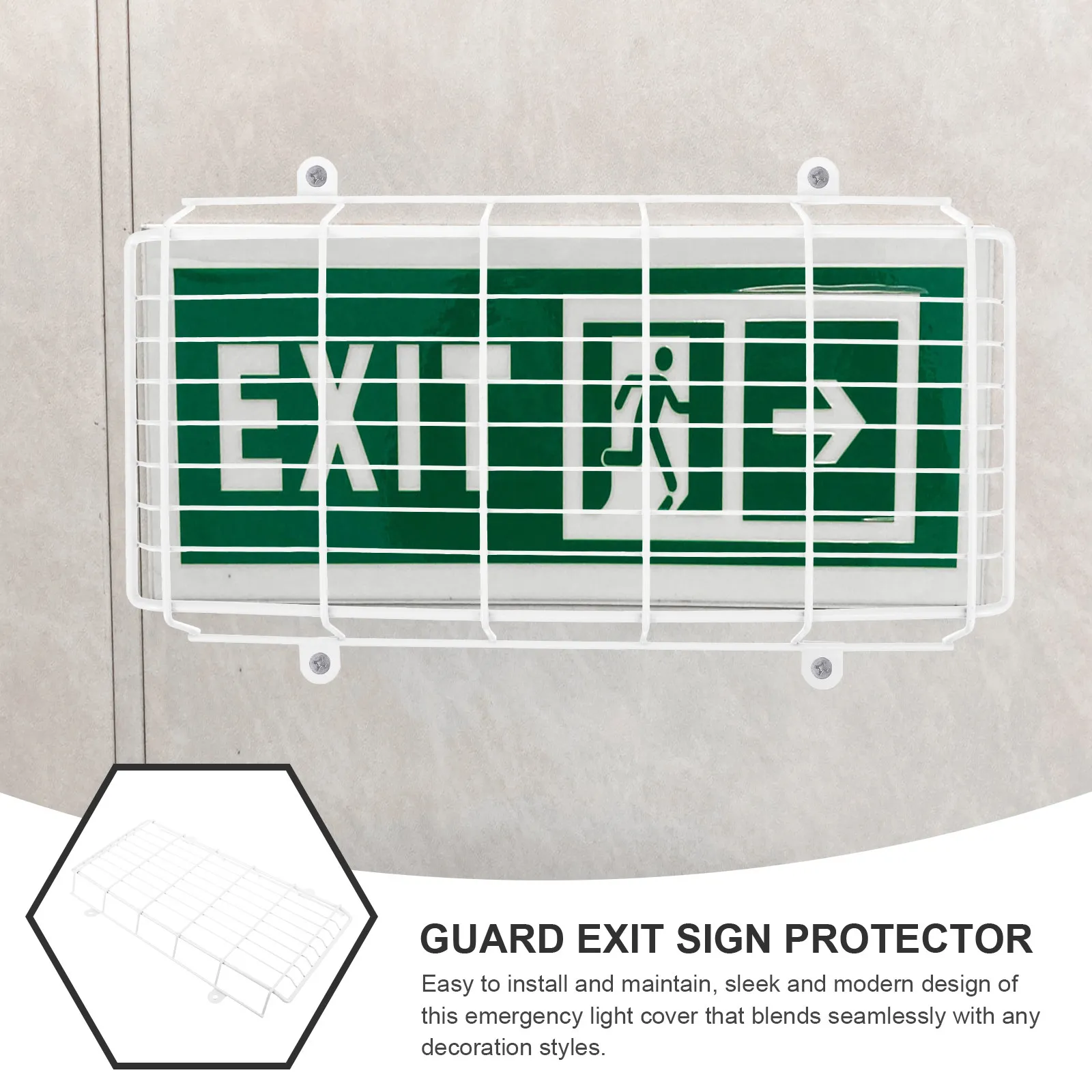 

Защитный кожух для знака аварийного выхода, из нержавеющей стали, для аварийного освещения, защитная решетка для проводов, настенный металлический защитный кожух, коммерческий