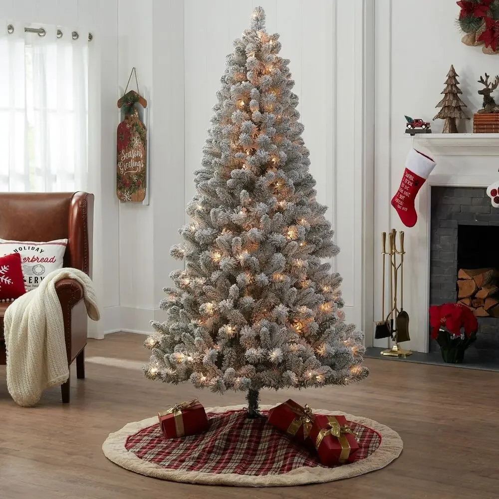 

Premium Snow-Flocked Pre-Lit Christmas Tree Multi-Mode