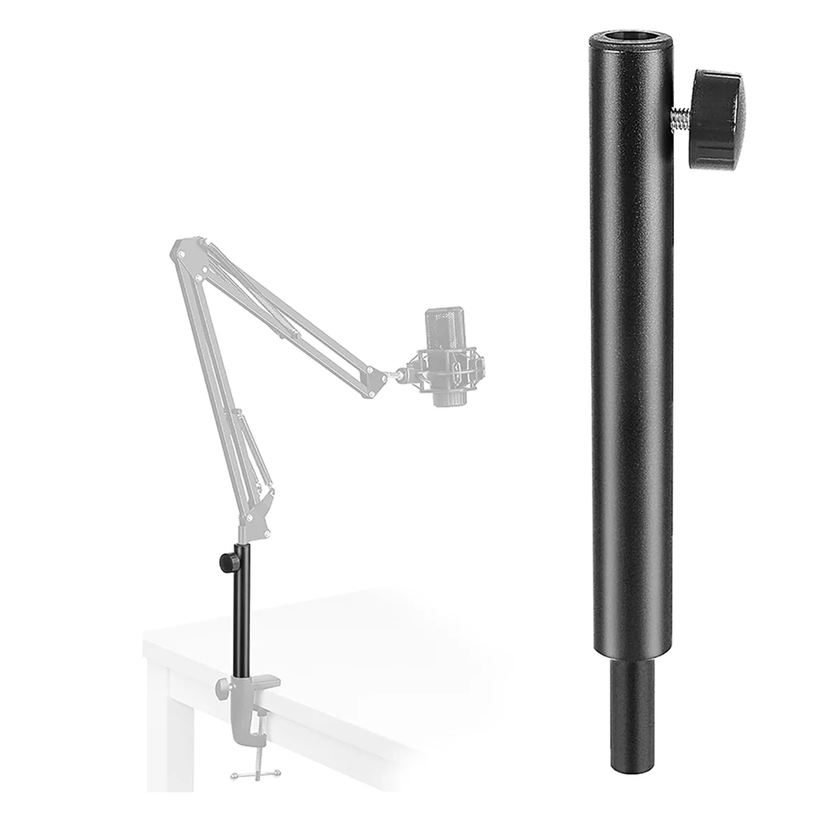 HEIßER Mikrofon Boom Arm Verlängerung Rohr, Mic Stand Extension Riser für Mikrofon Suspension Boom Scissor Arm Ständer Halter