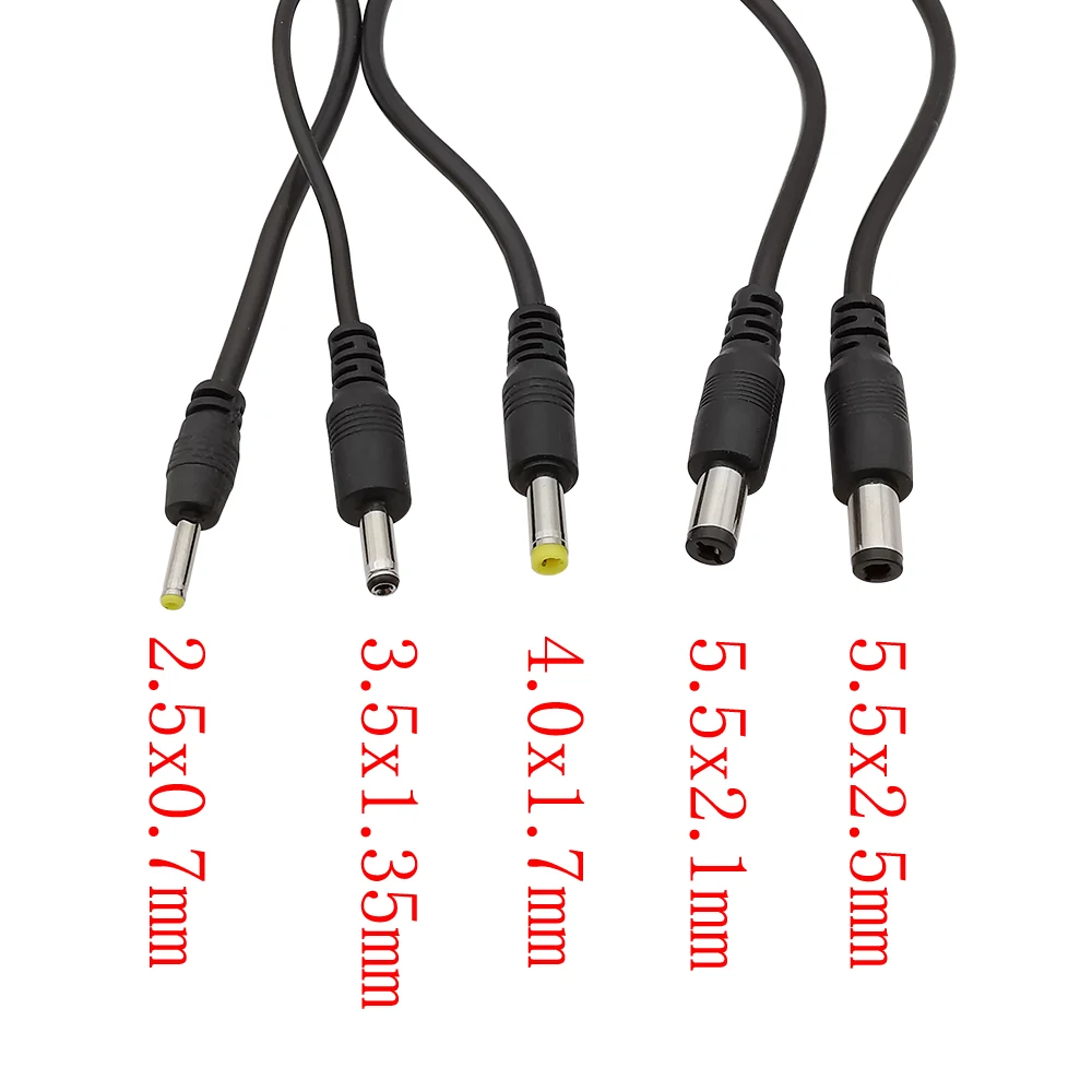 DC 5V USB-A Charging Power Cable Lead Wire USB 2.0 Type A Male to DC 5.5x2.5 / 5.5x2.1 / 4.0x1.7 / 3.5x1.35 / 2.5x0.7mm Plug