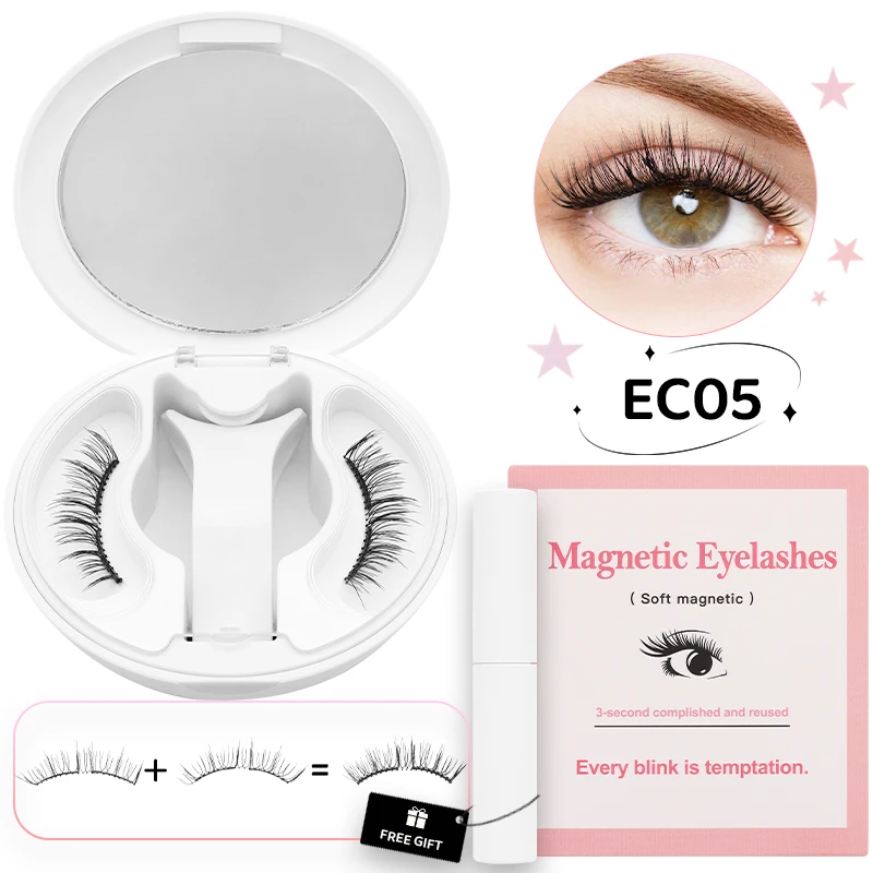 DINGSEN Weiche magnetische Wimpern mit Kleber-Set, wiederverwendbare magnetische Wimpern, Pinzetten-Set, Wimpern, handgefertigt, 3D-natürliche magnetische Pinzette – Detail 22