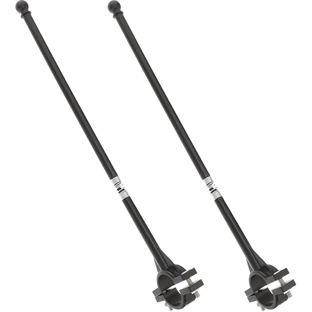 

2 Pcs Flags Bicycle Flagpole Stand Display Bike Handlebar Flagpoles Durable Holder Light outside Black Cycling Travel