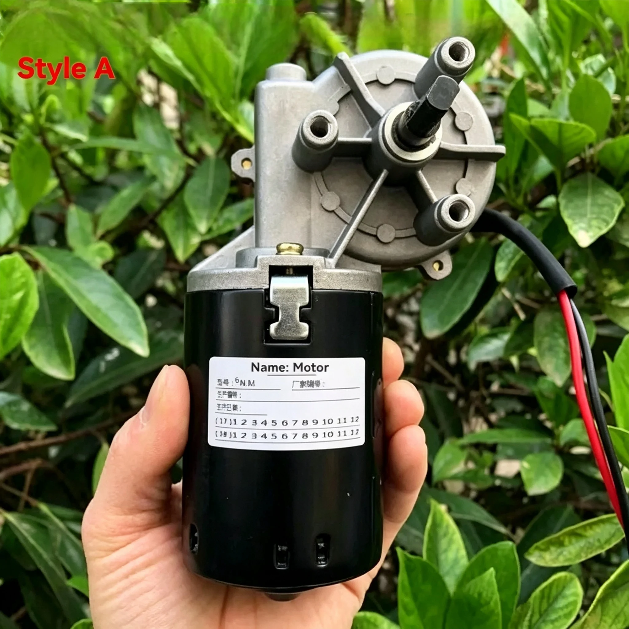 24V 60W High Power Worm Gear DC Reduction Motor, High Speed Self-locking Metal Gear Motor, Forward & Reverse Rotation