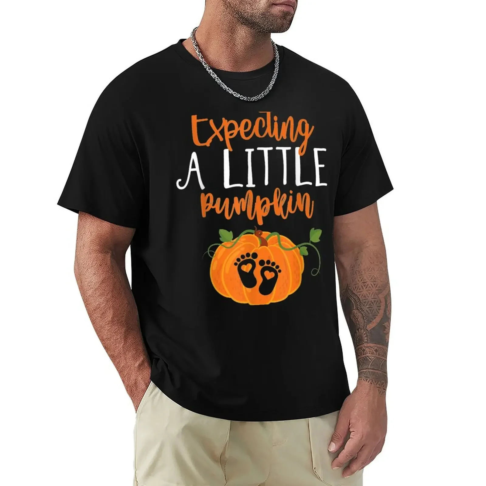 

Halloween Pregnancy Mom To Be Expecting Little Pumpkin T-Shirt plus sizes t shirts for men