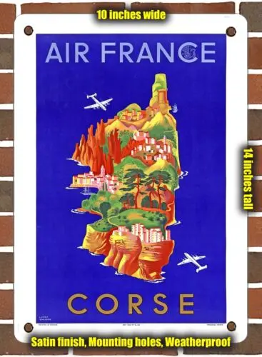 METAL SIGN - 1949 French Airline Corse 2 - 10x14 Inches