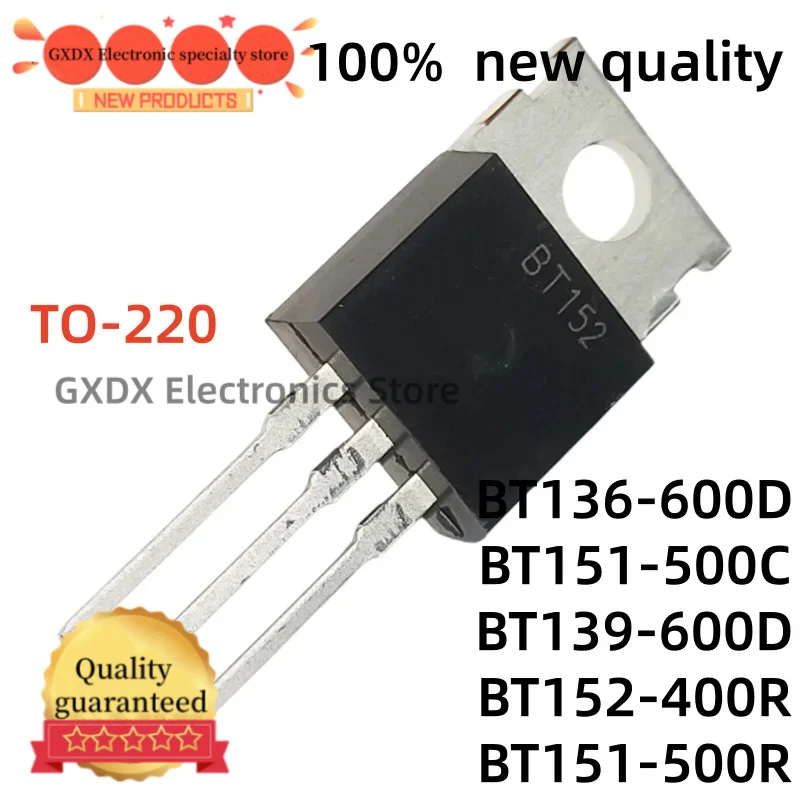 10-20Uds 100% nuevo BT136-600D BT139-600D BT151-500C TO220 BT152-400R BT151-500R TO-220 TRIAC Direct insertion quick delivery