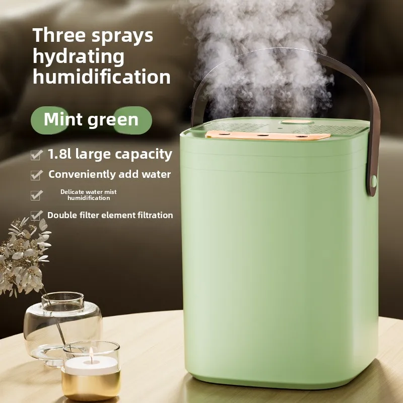 

Air humidifier 1.8L capacity spray 3-gear adjustable fragrance essential oil perfume diffuser night light 3 nozzle humidifier