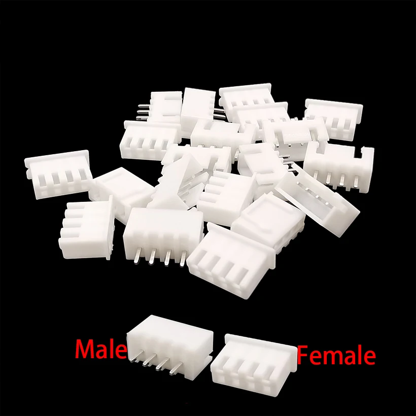 100Pcs JST XH2.54 2/3/4/5 Pin Terminals Plastic Shell Male Plug + Female Socket Wire Connector XH 2.54 2P 3P 4P 5P