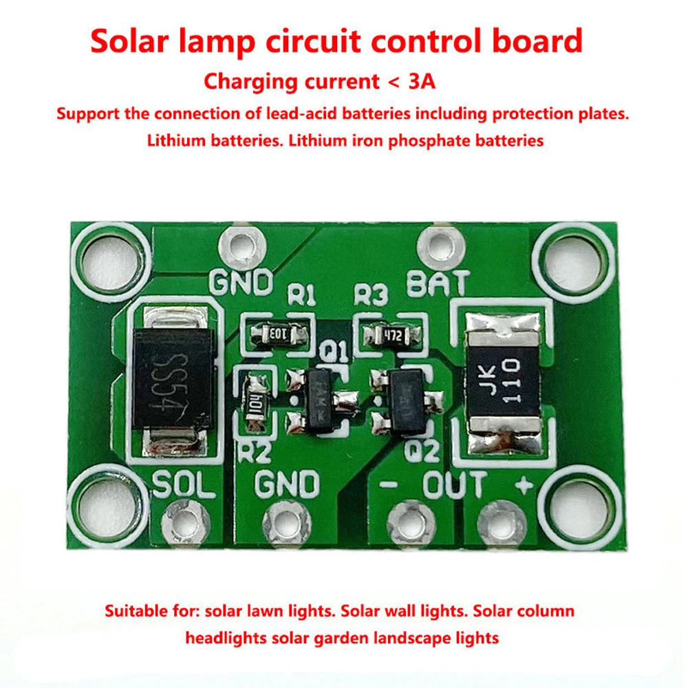 Automatic Solar Panel Battery Charger Board Night Light LED Lamp Control Switch Battery Charger Charging Controller Module