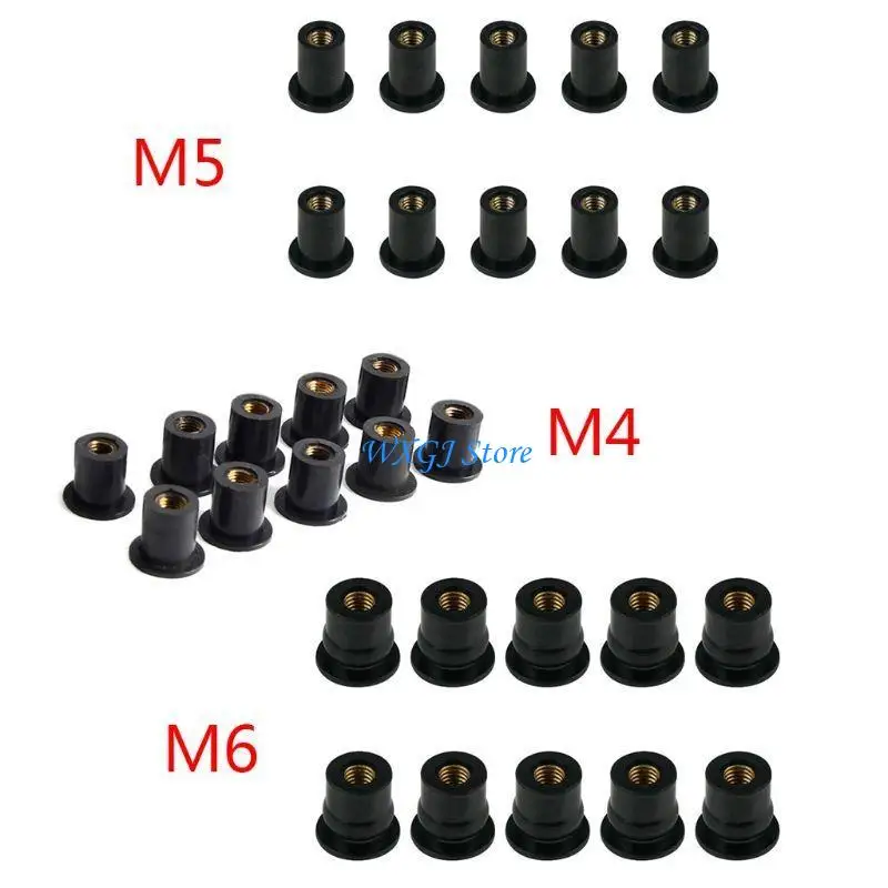 

37JE 10Pcs Motorbike Windscreen Fairing Cowl Fastener Rubber Well Blind Motorcycle Body Parts
