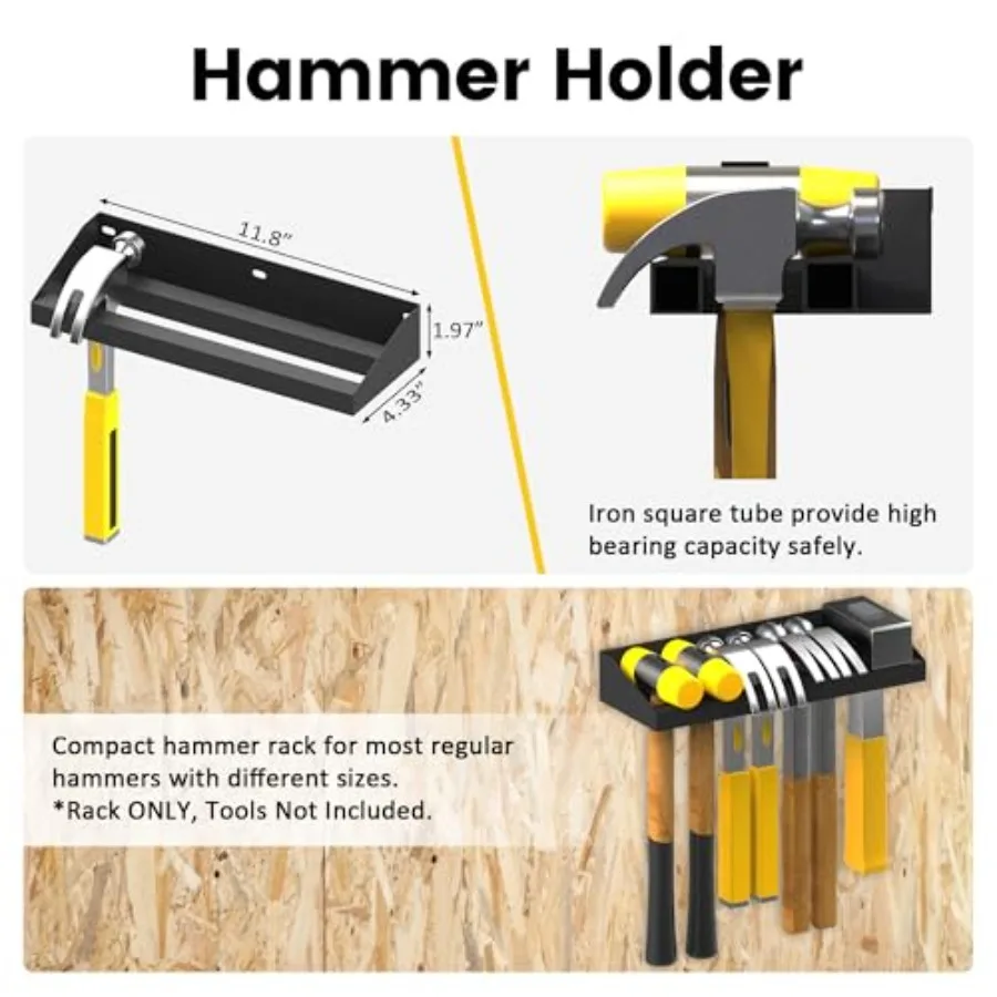 Wall Mount Hand Tool Storage Set Screwdriver Organizer Pliers Holder Hammer Rack Metal Hardware Tray for Garage Workshop Workbe