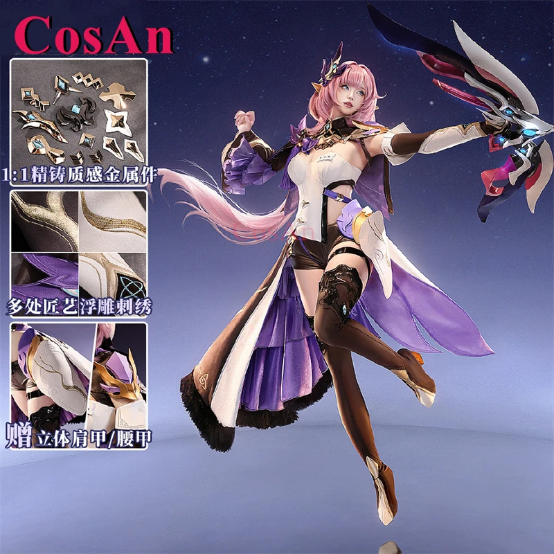 CosAn Game Honkai Impact 3 Elysia Cosplay Costume Original Skin Gorgeous Sweet Combat Uniform Halloween Party Role Play Clothing