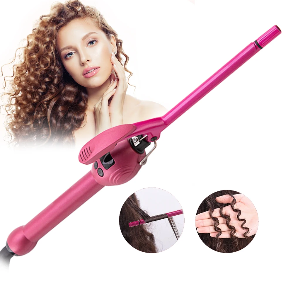 

9mm Hair Curling Iron for Small Curls Hairstyles LCD Digital Temperature Display Hair Root Fluffy Wand Fast Heat Hair Curler