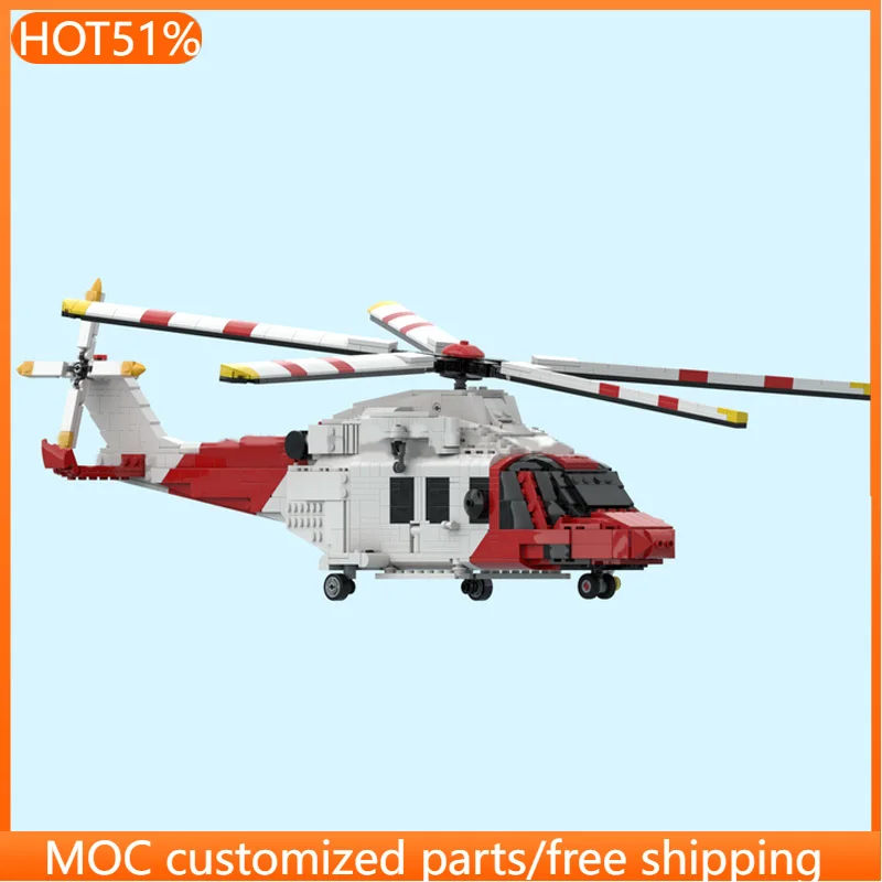 

1460 деталей: Конструктор-самолет Westland AW-139 MOC, модульный набор для сборки, креативный дизайн, детский конструктор, игрушка для мальчиков, подарок на день рождения