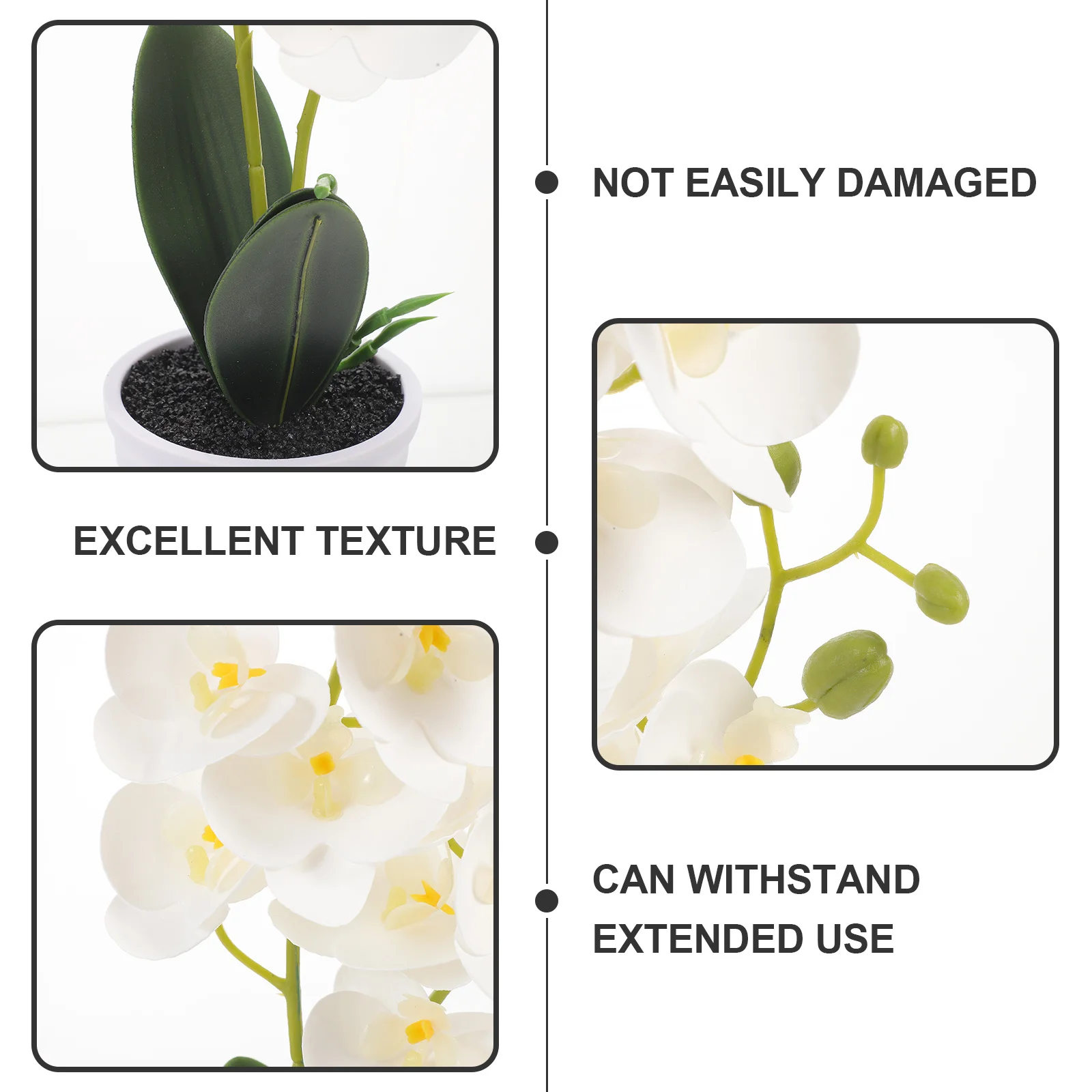 

Simulation Phalaenopsis Artificial Potted Plant Fake Plant Ornament Home Office Kitchen Decorative Faux Flower