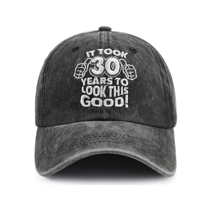 Funny Birthday Washed Baseball Cap It Took XX Years To Look This Good Letter Embroidery Curved Brim Retro Outdoor Sun Hat Unisex