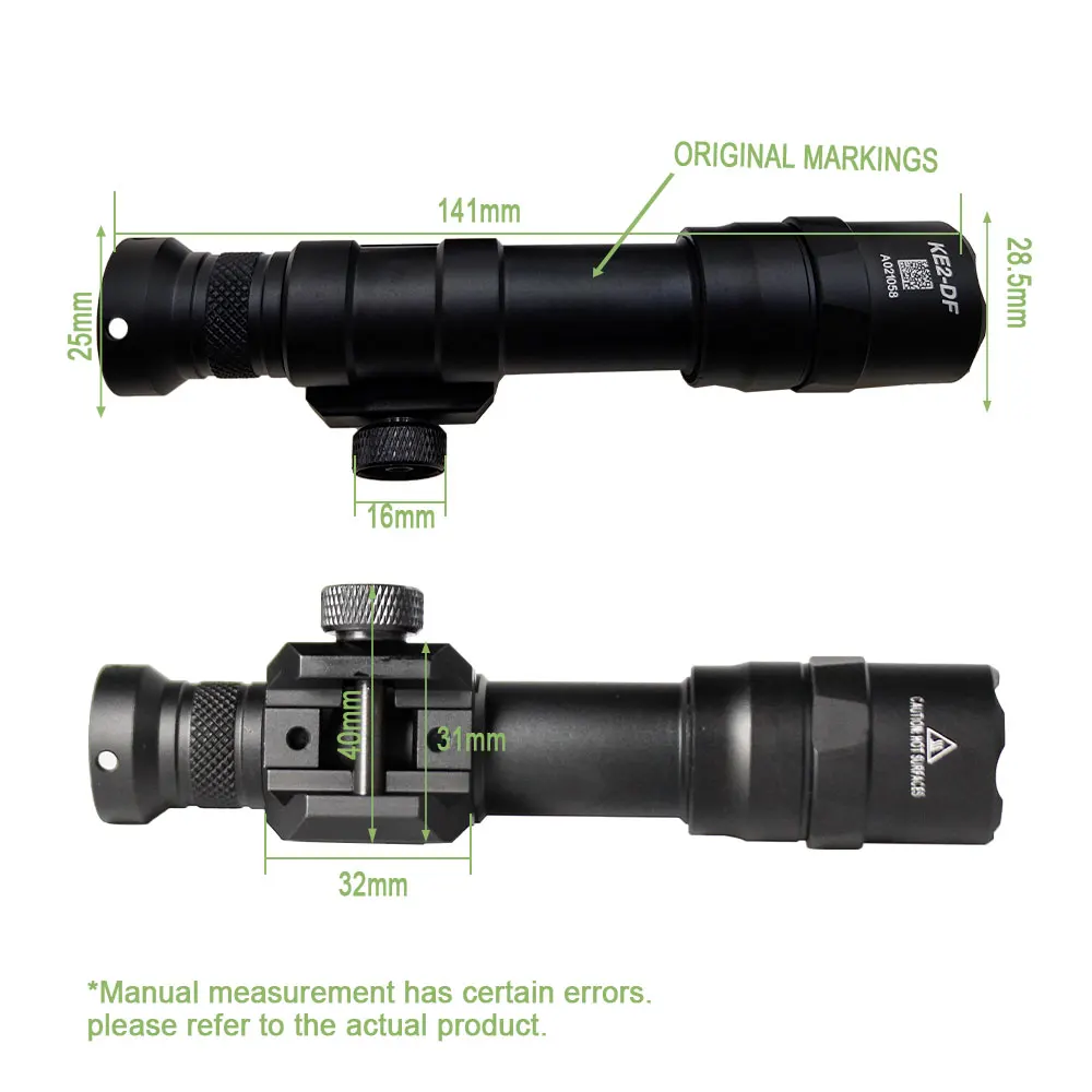 Lanterna tática SOTAC M600DF de alto lúmen1300 Scout Light com interruptor de pressão remoto para trilho de caça