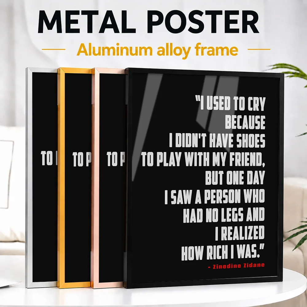 Zinedine Zidane Framed Metal Poster Personalized Photo Energetic Match Style Wall Art For Sports Bar Thoughtful Supporter Gift