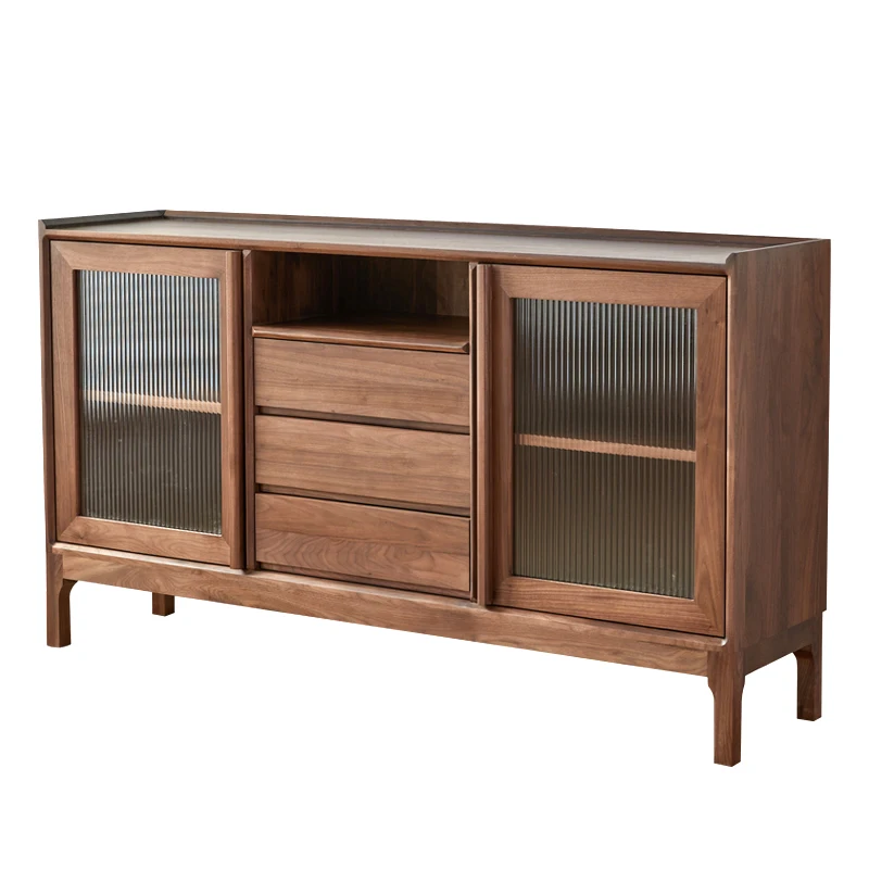 

Side cabinet Solid wood black walnut tea cabinet