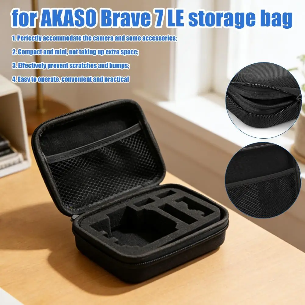 Wasserdichte Aufbewahrungstasche für AKASO Brave 7 LE Sportkamera, kompakte Mini-Aufbewahrungstasche, stoßfest, tragbar, sturzsicher