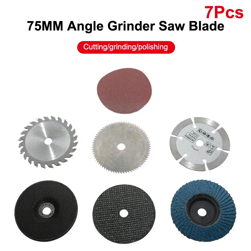 (YY)7Pcs 2025 New 75mm Cutting Disc For Hole Angle 10mm Circular Saw Blade Sander Sanding Tool